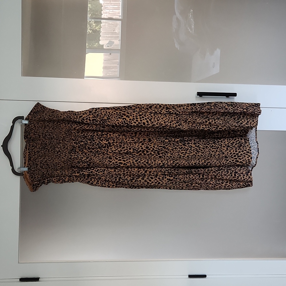 Leopard Print Strapless Dress - Picture 3 of 3